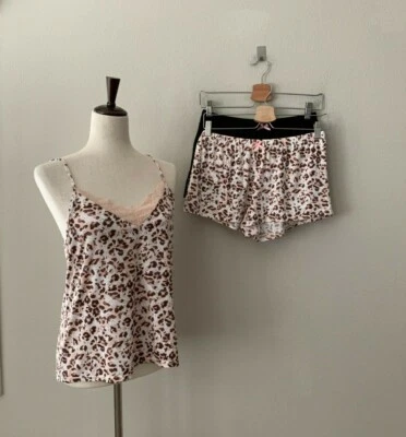 Flora Nikrooz женщин Sz M розовый леопард Cami & Tap шорты 3 шт. комплект - Изображение 1 из 4