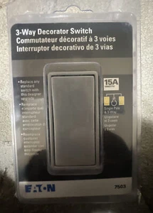 COOPER INTERRUTTORE LUCE A BILANCIERE 3 VIE GRANITO ARGENTO 7503SG-K-L NUOVO - Foto 1 di 6