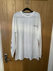 Boohoo Man Oversized White Dragon Kyoto Long Sleeve TShirt Size XS - Picture 1 of 4