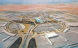 Terminal City NY Internationaler Flughafen Luftaufnahme NYC, NY Vintage 1960er Postkarte - Bild 1 von 2