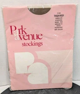 Vintage Park Avenue Sheer Lace Top Thigh Hi Nylon Stockings Taupetone Medium B - Picture 1 of 5
