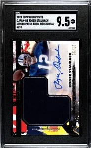 2023 Topps Composite Roger Staubach Jumbo Patch Auto Cowboys 6/10 SGC 9.5 HOF - Picture 1 of 2