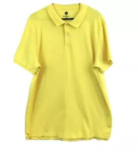 Men Polo Golf Shirt Yellow Comfort Egyptian Cotton Sz XL - Picture 1 of 12