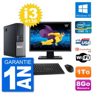 PC Dell 9020 SFF Ecran 19" Intel i3-4130 RAM 8Go Disque 1To Windows 10 Wifi - Photo 1/3