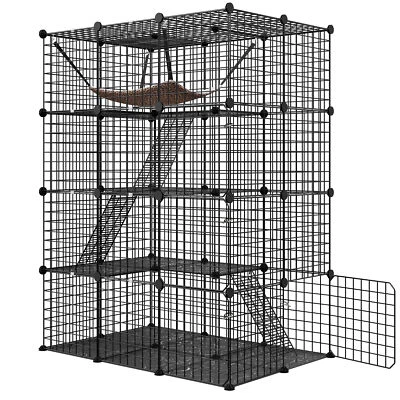 Jaula grande para gatos recinto interior corralito para gatos alambre de metal perreras jaula exterior Foto 1 de 4