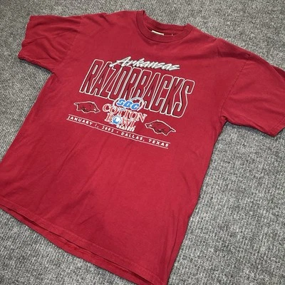 Y2K Vintage Arkansas Razorbacks SBC Cotton Bowl Dallas Tx 2002 Talla Grande Foto 1 de 4