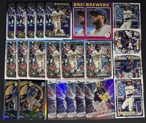 (24) Rookie Jackson Chourio 2024 Topps Bowman RC Lot Brewers Parallels, Inserts - Bild 1 von 1