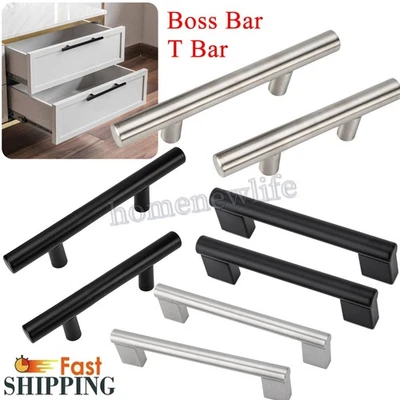 Stainless Steel Brushed Nickel Boss Bar / T Bar Kitchen Cabinet Handles Pulls - Image 1 of 4