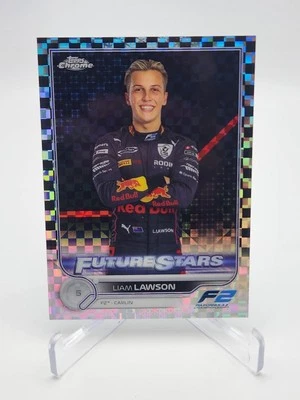 2022 Topps Chrome Formula 1 F1 Liam Lawson Checker Flag Refractor #81 Carlin - Image 1 of 2