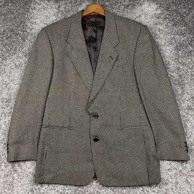 Yves Saint Laurent Men's 43R Blazer Sport Coat Jacket Houndstooth Plaid - Image 1 of 4