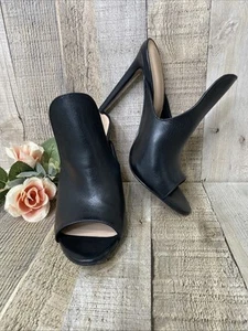 ALDO Tenno Mule Black Leather Open Toe Sexy Stiletto High Heels US SZ 7 - Picture 1 of 20