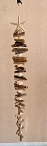 Coastal Seashell, Starfish, Drift Wood Coastal Nautical Wind Chime Decor 42" - Picture 1 of 13