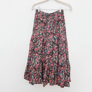 VTG Handmade Maxi Skirt Size S Boho Tiered Floral Cottagecore Prairie Romantic - Picture 1 of 5