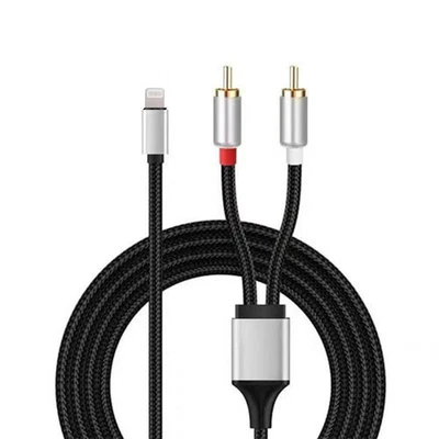 3M Dual RCA to 8-Pin Connector AUX Stereo Y Splitter Cable For Hi-Fi Amplifier - Image 1 of 4