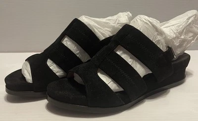 Taryn Rose Women’s 5M Black Suede Shirley Stretchy Slingback Sandals LNIB - Image 1 of 4