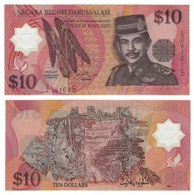 Brunei 10 Ringgit (2011) - Sultan/Rainforest/Polymer, p-37a, B207a UNC - Image 1 of 3