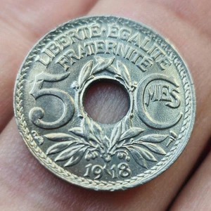 5 Centimes 1918 Lindauer Qualité France WW1 - Picture 1 of 3