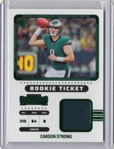 2022 Panini Contenders - Rookie Ticket Swatches Carson Strong #RTS-CST (MEM, RC) - Picture 1 of 2