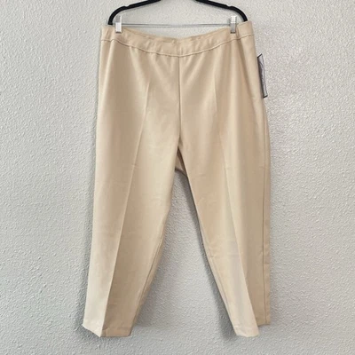 Pantalones Roamans Talla Grande 22W Clásicos Doblados Ropa de Trabajo Carrera Caqui Beige Foto 1 de 4