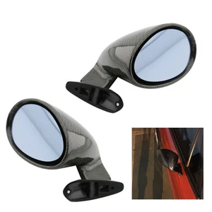 Pair Car Rear View Mirror Side Mirrors F1 Style Carbon Fiber Look Universal L+R - Picture 1 of 12