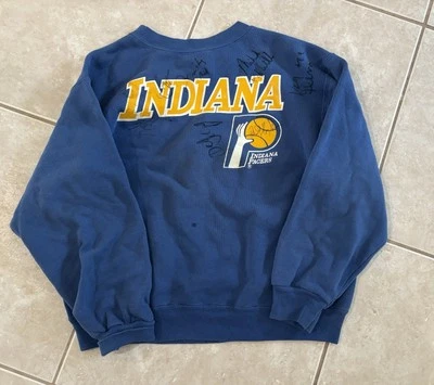 Sudadera autografiada de Indiana Pacers 1991: Reggie Miller, Rik Smits, Detlef + Foto 1 de 4