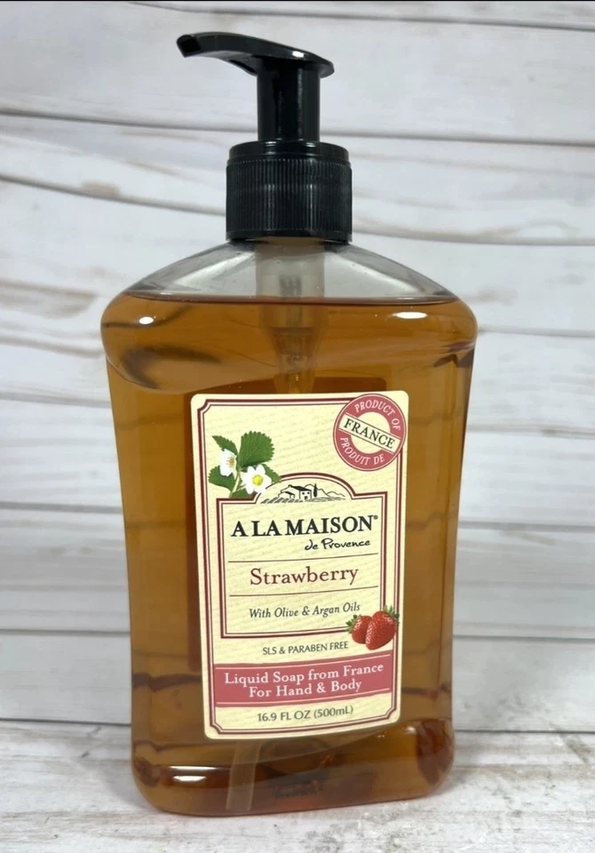 A La Maison Liquid Hand Body Soap STRAWBERRY Olive Argan Oil 16.9oz - Image 1 of 1