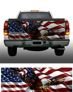 Envolturas de calcomanía gráfica de vinilo para camión águila voladora bandera americana - Imagen 1 de 1