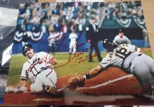 NICE Autographed Braves Sid Bream "The Slide" 8x10 Photo Baseball Signed