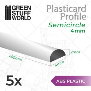 Green Stuff World GSW9112 - ABS Plasticard Carte Plastique - Profils Semicircle - Picture 1 of 1