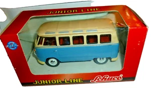 Schuco Junior Line VW Bully Samba Bus Blue Volkswagen Micro Bus Metal Model 1:72 - Picture 1 of 5