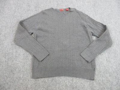 Suéter Izod Para Hombres Adultos Extra Grande Gris Preppy Cuello en V Tejido Informal Algodón Foto 1 de 4