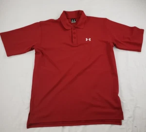 Under Armour Short Sleeve Polo Shirt Medium Mens Red Golf Casual Outdoors - Picture 1 of 11