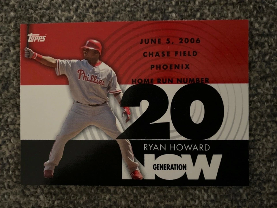 2007 Topps Generation Now Insert #GN20 Phillies Ryan Howard Baseball Card - Image 1 of 2