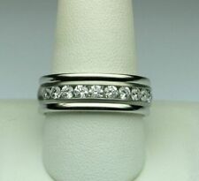 1.00 Carat Natural Diamond Wedding Mens Ring 14K Solid White Gold Band Size 11