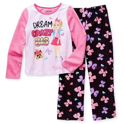 Conjunto de pijama JoJo Siwa niñas talla 4 dibujos animados cachorro perro arco unicornio pequeño polar NUEVO Foto 1 de 2