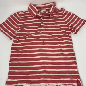 Janie & Jack Boy's Short Sleeve Polo Shirt Red White Striped Sz 6 - Picture 1 of 5
