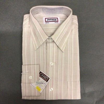 VINTAGE NOVO COM ETIQUETAS PARK AVENUE POR RAYMOND MASCULINO MANGA LONGA BOTÃO PARA BAIXO TAMANHO 39 CMS V37 - Imagem 1 de 4