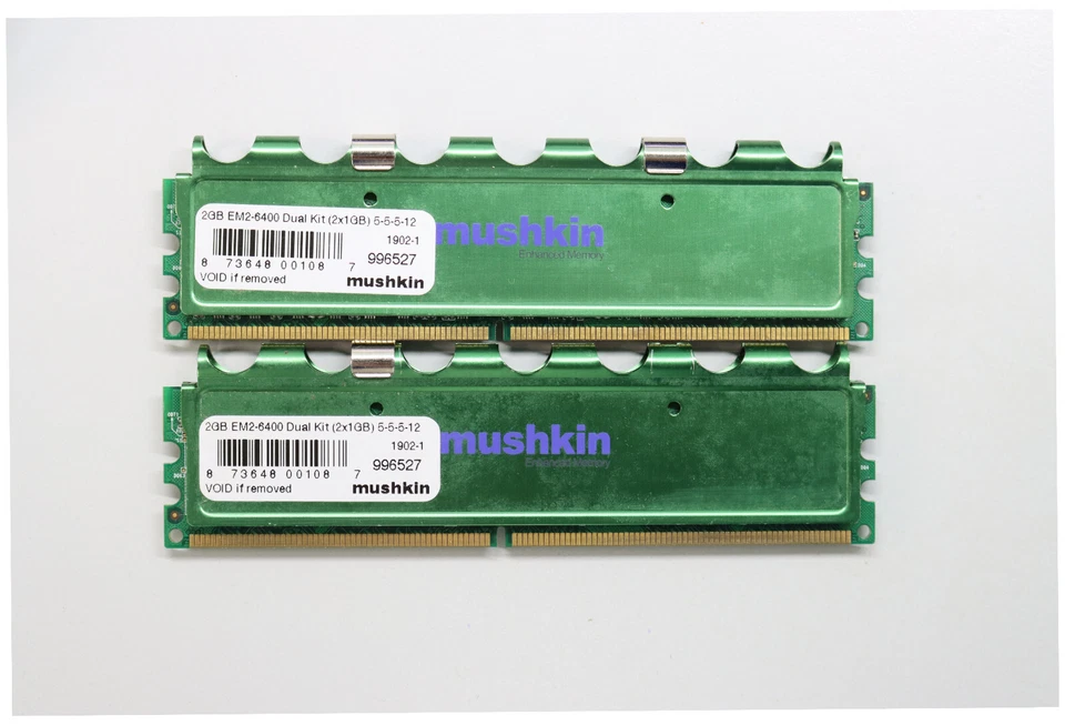 Mushkin enhanced Nr. 996527 DDR2 Kit 4GB (2x2) PC2-6400U DDR2-800 CL5 #8050 - Bild 1 von 1