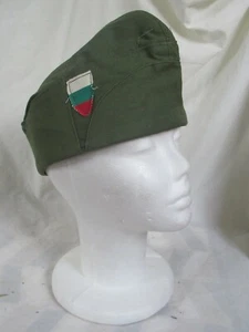 Soviet Era Bulgarian military garrison cap forage hat army communist flat side - Imagen 1 de 8