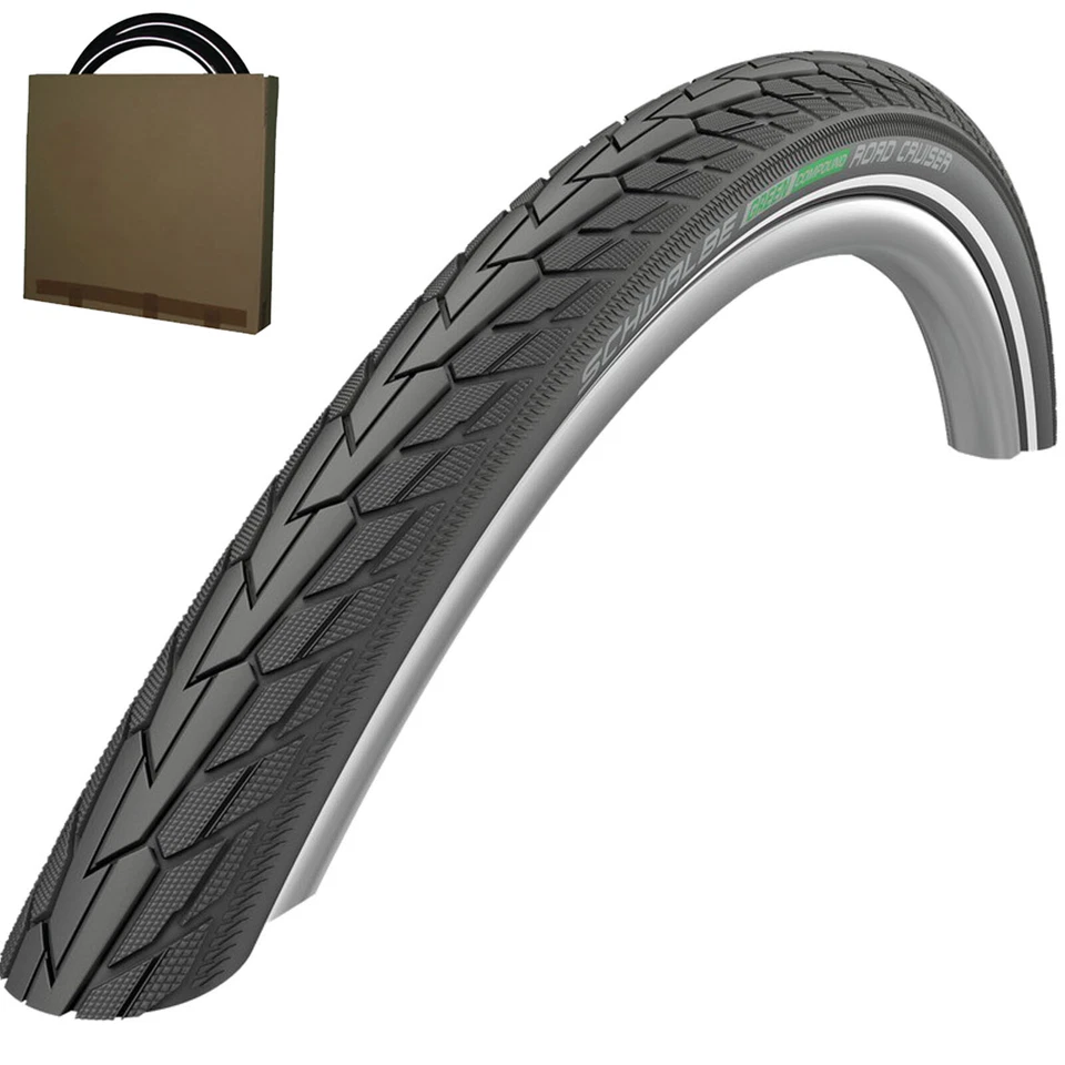 Schwalbe Fahrrad Reifen Road Cruiser HS484 GREEN K-Guard 12-28" schwarz Reflex - Bild 1 von 1