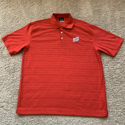Dayton Flyers Polo Shirt Mens XL Red Dri-Fit Short Sleeve Collared Nike Golf Cover