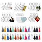 30 Pieces Sublimation Blank Keychains + 30 Pieces Colorful Leather Set