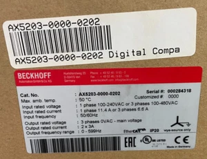 New Beckhoff AX5203-0000-0202 Servo Drive AX520300000202 Fast Shipping - Picture 1 of 6