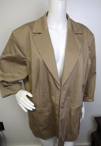 NWT Coldwater Creek Elegant PICKSTITCH Blazer Jacket Plus Sz 3X Beige $99 Classy - Picture 1 of 5