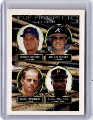 1993 Topps Jeromy Burnitz/Melvin Nieves/Rich Becker/Shon Walker Baseball Card - Image 1 of 2