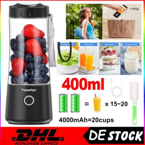 Elektrischer Smoothie Maker Standmixer Mini Mixer Blender Shaker 4000mah Akku - Bild 1 von 22