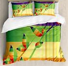 Retro Colorful Duvet Cover Set Twin Queen King Sizes with Pillow Shams