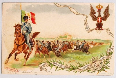 ITALY 1910s 19. ReggimentoCavalry Military War Propaganda Picture PPC to.. LOOK - Image 1 of 3