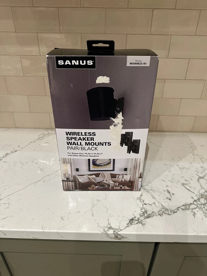 SANUS WSWM22B1 Adjustable Speaker Mounts - Black - Image 1 of 1