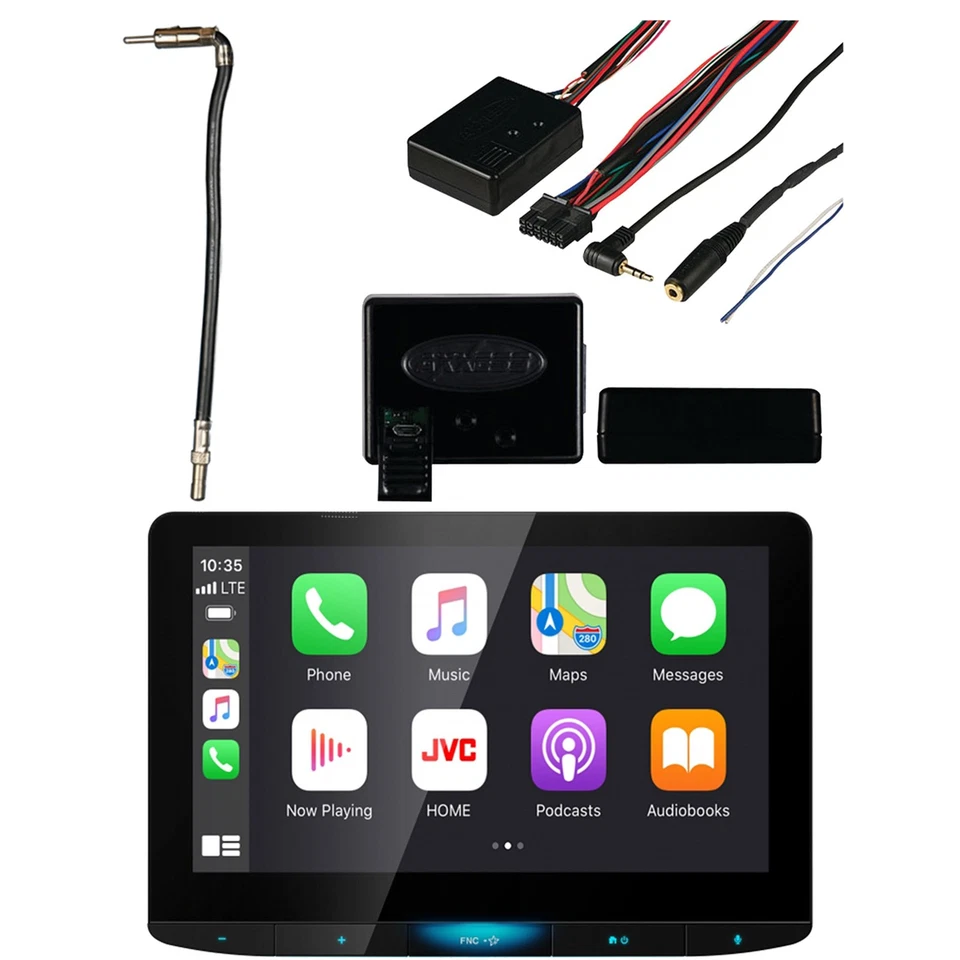 JVC KW-Z1000W Stereo Bluetooth Receiver, Antenna Adapter, Steering Wheel Control Foto 1 de 4